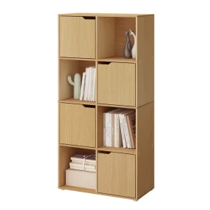 Staande Boekenplank Met 4 Deuren Boekenkast Met 8 Compartimenten Kubus Tijdschrift Kantoor Opslag Archiefplank Organizer