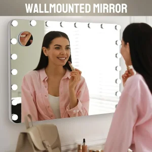 Hollywood make-upspiegel make-upspiegel cosmetische spiegel met dimbare LED's, USB, aanraakschakelaar