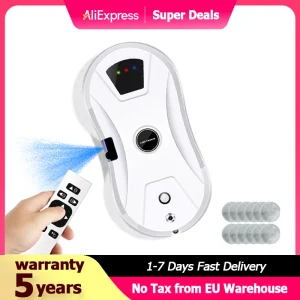 Liectroux YW610 Glazenwassen Robot, Ultrasone Waternevel, Ultradunne Robot Stofzuiger voor Ramen, Home Glaswisser, Droog en Nat Dweilen, AI Route, Afs