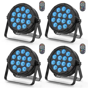U'King 4 STKS 80 W Par Licht 4in1 RGBW 14 LED Podium Effect Licht DMX512 Afstandsbediening Platte Licht voor KTV DJ Disco Bar Podium Licht