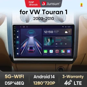 Junsun Autoradio Voor Volkswagen Touran 1 2003 - 2010 Draadloze Carplay Android Auto Intelligente Systemen Nr 2 Din 2din Dvd
