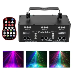 DJ Disco Light Party Light 21 LED RGB-licht Geluidscontrole Stroboscoop Zelfrijdende en DMX-effectspot met laser en LED