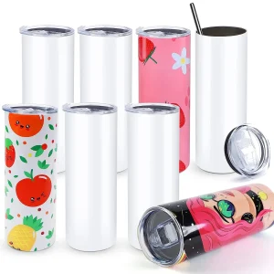 Htvront 8 Stuks Roestvrij 20 Oz Sublimatie Tuimelaars Skinny Straight Sublimate Tumbler Blanco Diy Mokken Cups Met Sublimatie Papieren
