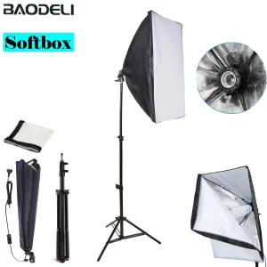 Fotografische Apparatuur Fotostudio Fotografie Softboxkit Met Triopod Video 50X70Cm Softbox Fotobox Met Lamphouder E27