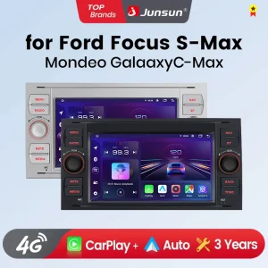 Junsun Carplay Android Auto Radio Voor Ford Focus Mondeo Fiesta Transit Kuga C-Max S-Max Galaxy Gps Auto Multimedia 2din Autoradio