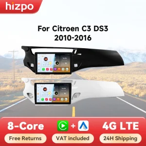 Hizpo 9 ''2din Android 14 voor Citroen C3 DS3 2010-2016 Autoradio Multimedia Video Player GPS Carplay Auto 4G RDS Autoradio Wifi
