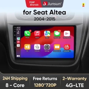 Junsun V1 AI Voice Draadloze CarPlay Android Auto Radio voor Seat Altea 2004-2015 4G Auto Multimedia GPS 2din autoradio Auto Stereo