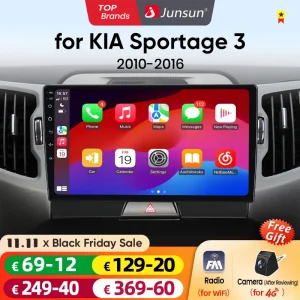 Junsun V1 2G + 32G Android 10 Dsp Auto Radio Multimedia Video Player Navigatie Gps 2 Din Voor kia Sportage 3 2010 2011 2012 2013 2014 2015 2016 Geen D