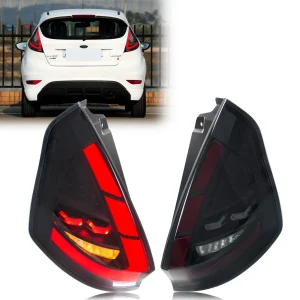 Led-achterlichten voor Ford Fiesta MK7 MK7.5 VI Hatchback 2008-2017 Sequentiële Richtingaanwijzer Rem Zwart Achterlichten montage