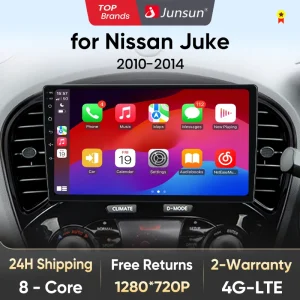 Junsun AI Voice Autoradio Voor Nissan Juke YF15 2010-2014 Draadloze Carplay Android Auto 4G LTE Auto intelligente Systemen GPS Navi