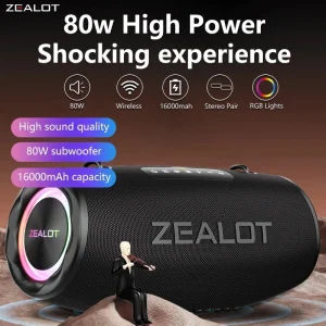 Ijveraar S87 Outdoor Draagbare Draadloze Bluetooth Speaker 80W Hoog Volume Subwoofer Geluid Performace Ipx6 Waterdichte Camping.
