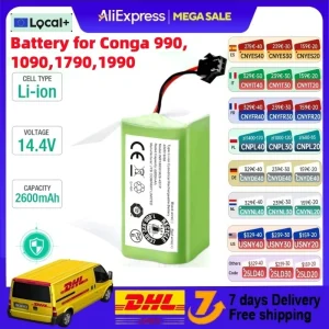 Originele 14.4V 2600mAh vervangende batterij voor Conga Excellent 990 1090 1790 1990 Deebot N79S N79 DN622 Robovac 11 Tesvor X500