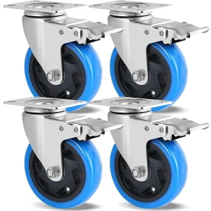 Transportrollen 100Mm Zwenkwielen Met Rem Voor Alle Soorten Vloeren, Meubeltransport Industrieel Transport & Logistiek