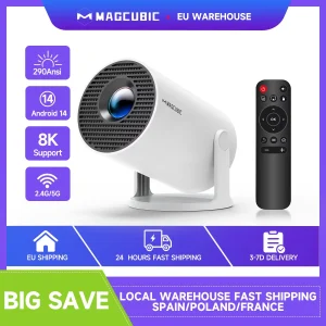 Magcubic Projector 8K Android 14 HY300 Pro Wifi6 290ANSI Allwinner H726 BT5.4 1080P 1280*720P Cinema Buitenprojector Draagbare Projector