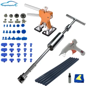 Metalen Hamer Auto Body Uitdeuken Puller Tool Nemen Broodjes Verveloos Dent Reparatie Kit 18 + Zuignap Garage Gereedschap
