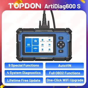 TOPDON ArtiDiag600S OBD2 Scanner Diagnostische Tool Codelezer Olie/BMS/ABS/SAS/EPB/DPF/TPMS/Gaspedaal Motor Test Scan