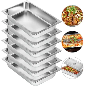 SucceBuy 8.5L-20.5L Buffet Chafing Dishes Gastronorm Pannen Stoomtafel Pannen Rvs Voedsel Container voor Party BBQ Bakken