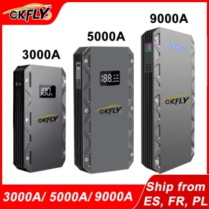 GKFLY Auto Jump Starter Draagbare Power Bank 9000A/5000A/3000A Startapparaat Auto Booster Batterij Voor Petorl diesel Auto