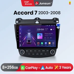 Junsun Draadloze Carplay Android Auto Autoradio Voor Honda Accord 7 2003-2008 Gps Intelligente Systemen Stereo Multimedia Autoradio