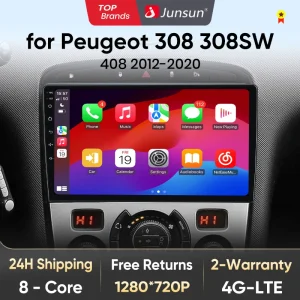 Junsun V1 Ai Stem Draadloze Carplay Android Auto Radio Voor Peugeot 308 308sw 408 2012-2020 4G Auto Multimedia Gps 2din Autoradio