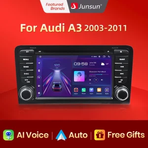 Junsun Ai Voice Android Auto Radio Voor Audi A3 8P 2003-2011 S3 RS3 Sportback Carplay Auto Multimedia rds Gps Geen 2din Autoradio