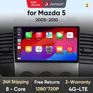 Junsun V1 AI Voice Draadloze CarPlay Android Auto Radio voor Mazda 5 2005-2010 4G Auto Multimedia GPS 2din autoradio