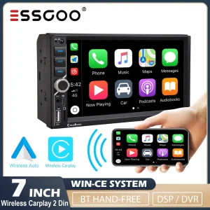 ESSGOO 7 "Voor Carplay 2 Din Auto Mp5 Radio Touchscreen Stereo FM Audio Stereo Speler SD USB ondersteuning BT Camera HD Mp5 Autoradio