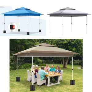 Tuinhuisje Buiten Pop-Up Luifel Tent 3.6X3.6M Met Gordijnen En Beschutting Voor Patio, Feest En Achtertuin 12 'X 12' Opvouwbare Instant Shelter