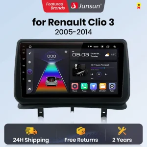 Junsun V1 AI Voice Draadloze CarPlay Android Auto Radio Voor Renault Clio 3 2005-2014 4G Auto multimedia GPS 2din autoradio WIFI