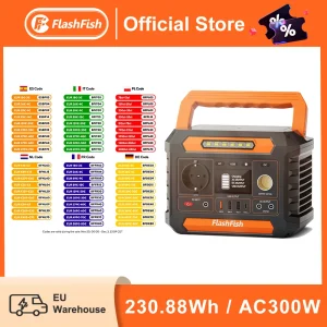 FF FlashFish draagbare krachtcentrale 300W AC zonnegenerator 230,88Wh lithiumbatterijen Verlichting Voeding Buitenbatterij RV