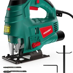 HYCHIKA 800 W elektrische decoupeerzaag met laser 6 messen 110 mm zaagdiepte decoupeerzaag elektrisch gereedschap voor hout zacht metaal PVC buis