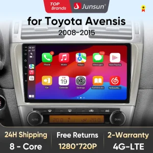 Junsun V1 Ai Stem Draadloze Carplay Android Auto Radio Voor Toyota Avensis 2008 - 2015 4G Auto Multimedia Gps 2din Autoradio