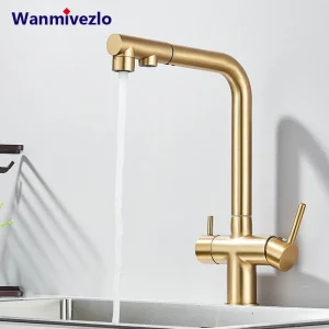 Trekfilter Keukenkraan Warm- en koudwatermengkraan Dual Mode Filtratie Zuivering Spoelbakken 360-rotatie