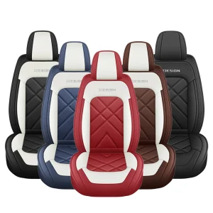 Lederen Autostoelhoes Universele Voorstoel Cover Achter Split Bench Cover Hele Seizoen 5d Dekking Stoel Bescherming Voor Auto Suv