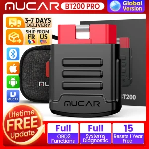 MUCAR BT200/BT200 PRO Bluetooth-autodiagnosetool Olie IMMO SAS 15 Reset OBD2-scanner Auto-codelezer voor volledige systeemdiagnose