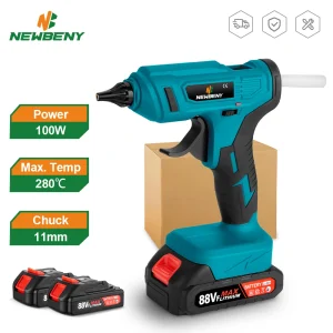 NEWBENY 100 W 280 ° C Draadloos Hot Melt Lijmpistool Draagbaar Oplaadbaar met Lijmsticks DIY Reparatie Tool Voor Makita 18V Batterij Pin