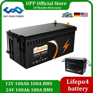 LifePo4 Batterij 12V 24V 100Ah Lithium Iron Pack 48V 50Ah met BMS voor 0-1800W Thuis Energieopslag/Trike/Go-Kart/Backup Power