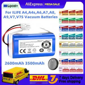 Originele 14.8V 2600mAh 3500mAh Lithium Batterij Voor ILIFE A4 A4s V7 A6 V7s Plus Robot Stofzuiger INR18650 M26-4S1P batterij