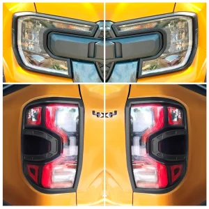 Matzwarte Achterlamp Licht Deksel Trim Hoofd Licht Cover Voor Ford Ranger Raptor 2023 2024 4X4 Auto Nex Gen Accessoires