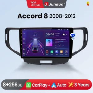 Junsun Draadloze Carplay Android Auto Autoradio Voor Honda Accord 8 2008-2012 Gps Intelligente Systemen Stereo Multimedia Autoradio