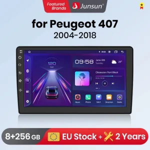 Junsun Android Draadloze CarPlay Auto Radio Voor Peugeot 407 2004-2011 Auto Intelligente Systemen DSP SWC RDS GPS FM BT