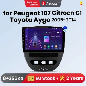 Junsun Android Draadloze CarPlay Auto Radio Voor Peugeot 107 Toyota Aygo Citroen C1 2005-2014 Intelligente Systemen DSP SWC RDS