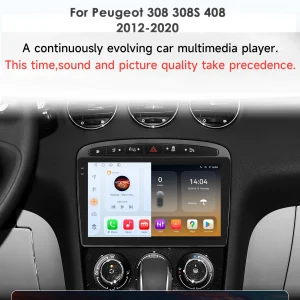 Snapdragon 6115 Carplay Android 14 Autoradio voor Peugeot 308 308 SW 2007-2015 408 Autoradio GPS 360 Camera multimedia 2din RDS