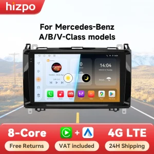 Hizpo 9 "Android 14 Radio voor Mercedes Benz B200 Klasse Sprinter W906 Viano Vito W639 Carplay Auto Multimedia GPS 2din Autoradio