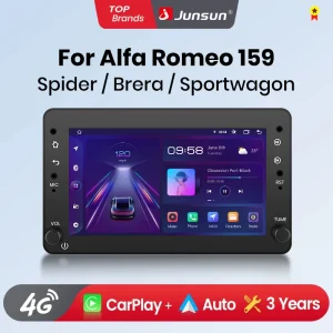 Junsun 4G CarPlay Android 14 Autoradio voor Alfa Romeo 159 Brera Spidy Sportwagon GPS Intelligente Systemen Stereo multimedia