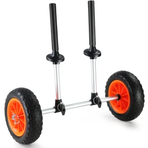SucceBuy Heavy Duty kajakwagen, afneembare kanistrolleywagen met 10'' massieve banden, verstelbare breedte en schuimbescherming bovenaan