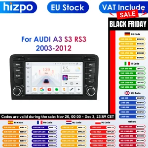 Hizpo 7 "Android Auto Radio Voor Audi A3 8P 2003-2012 S3 Rs3 Carplay Auto Multimedia Rds Gps 2din Autoradio Ai Voice Head Unit Dsp