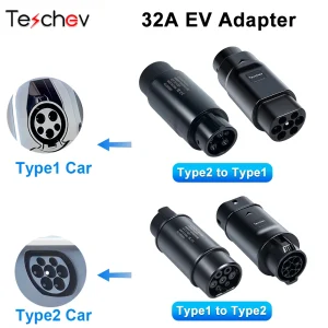 Type 1 naar Type 2 Adapter Oplader voor elektrische voertuigen Type 2 naar Type 1 AC-adapter EVSE-oplaadconverter voor elektrische auto's