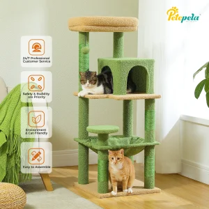 Krabpaal voor binnenkatten, 5-niveau kattentoren voor grote katten met metalen frame Grote hangmat Kattenomede met grote zitstok