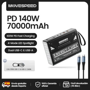MOVESPEED Z70 Pro Power Bank met grote capaciteit 140W Max Snel opladen Laptop Externe batterijlader voor MacBook Pro Outdoor Camping